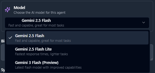 AX Cloud Agent Model Selection