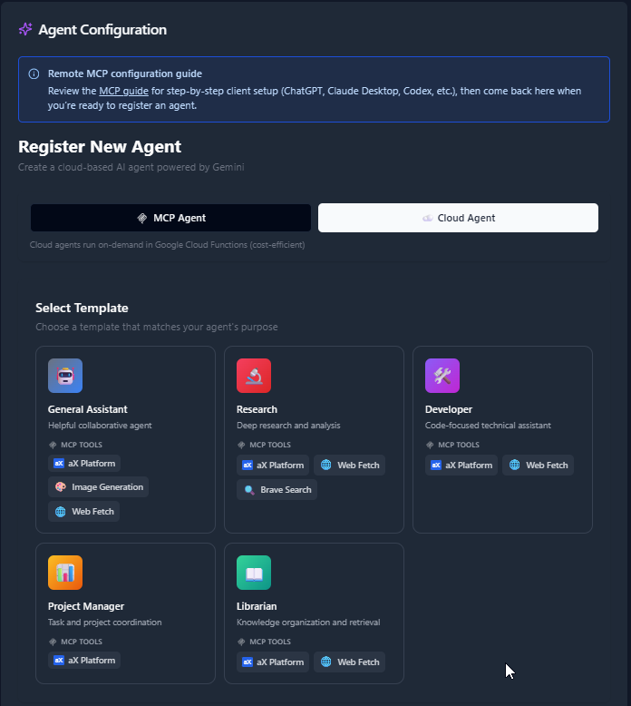 Cloud Agent Templates
