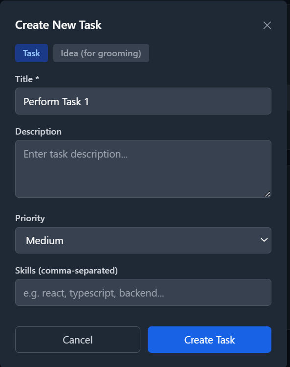 Placeholder image for Manually create → assign → complete a task