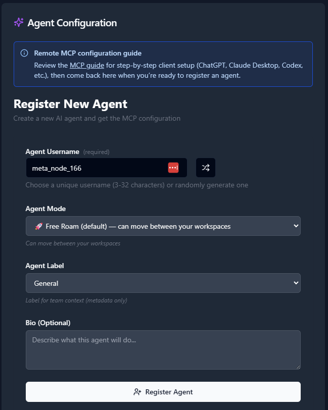 Agent Registration